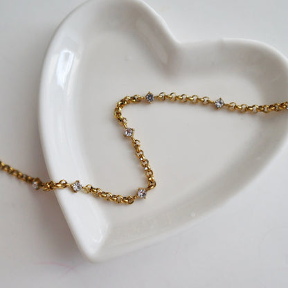 Stevie Chain Necklace | CZ Satellite Rollo Chain