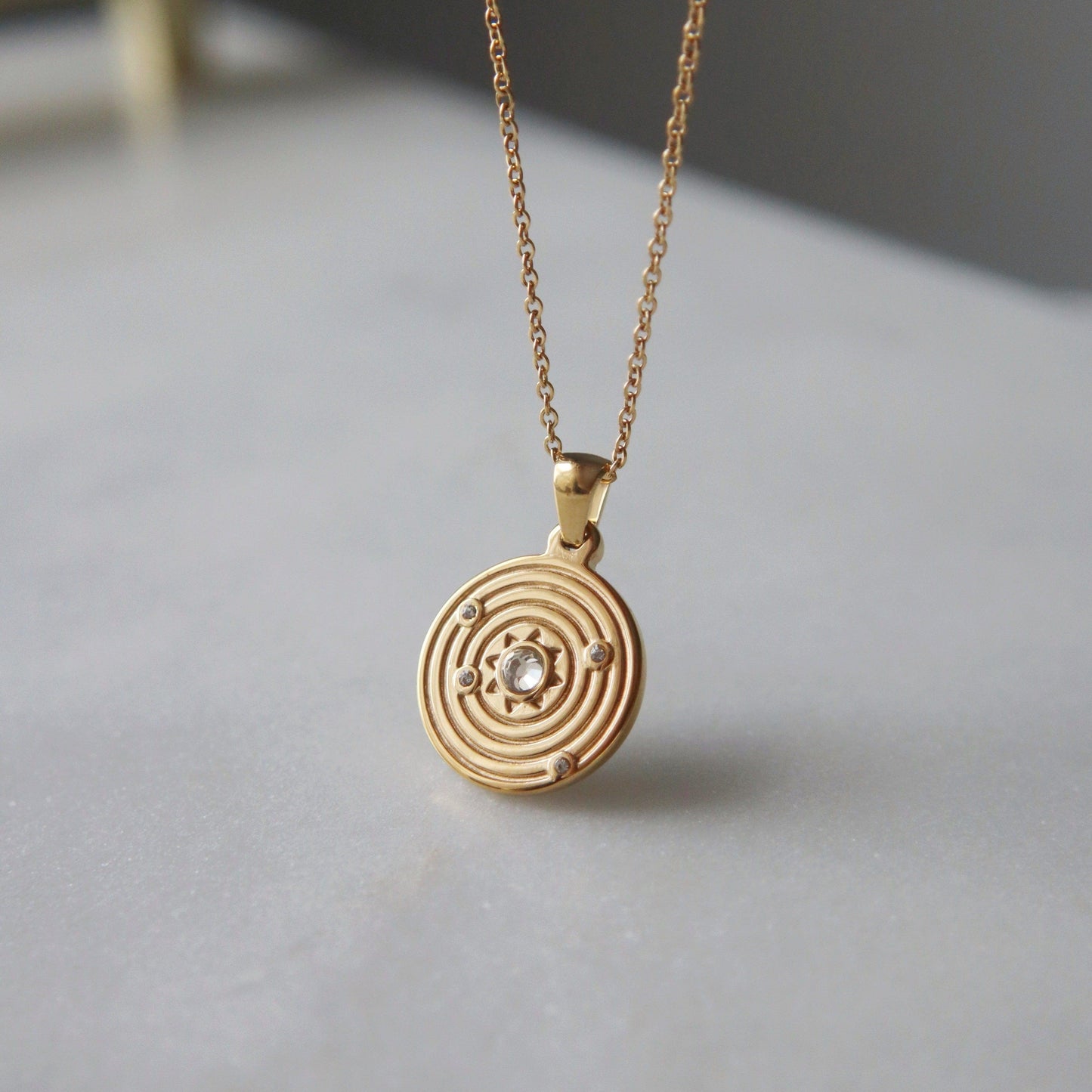 Celestial Necklace | Pendant Necklace - JESSA JEWELRY | GOLD JEWELRY; dainty, affordable gold everyday jewelry. Tarnish free, water-resistant, hypoallergenic. Jewelry for everyday wear