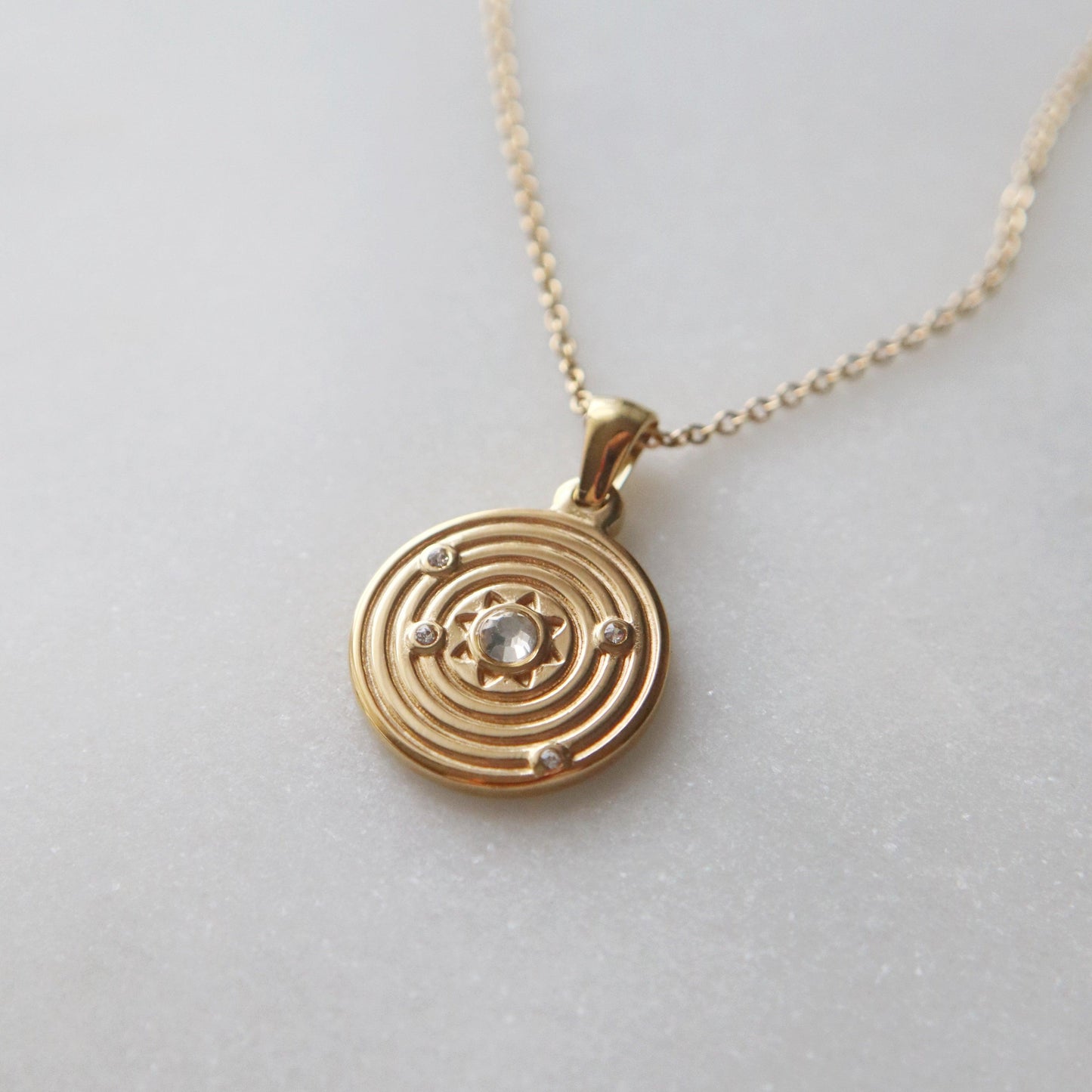 Celestial Necklace | Pendant Necklace - JESSA JEWELRY | GOLD JEWELRY; dainty, affordable gold everyday jewelry. Tarnish free, water-resistant, hypoallergenic. Jewelry for everyday wear