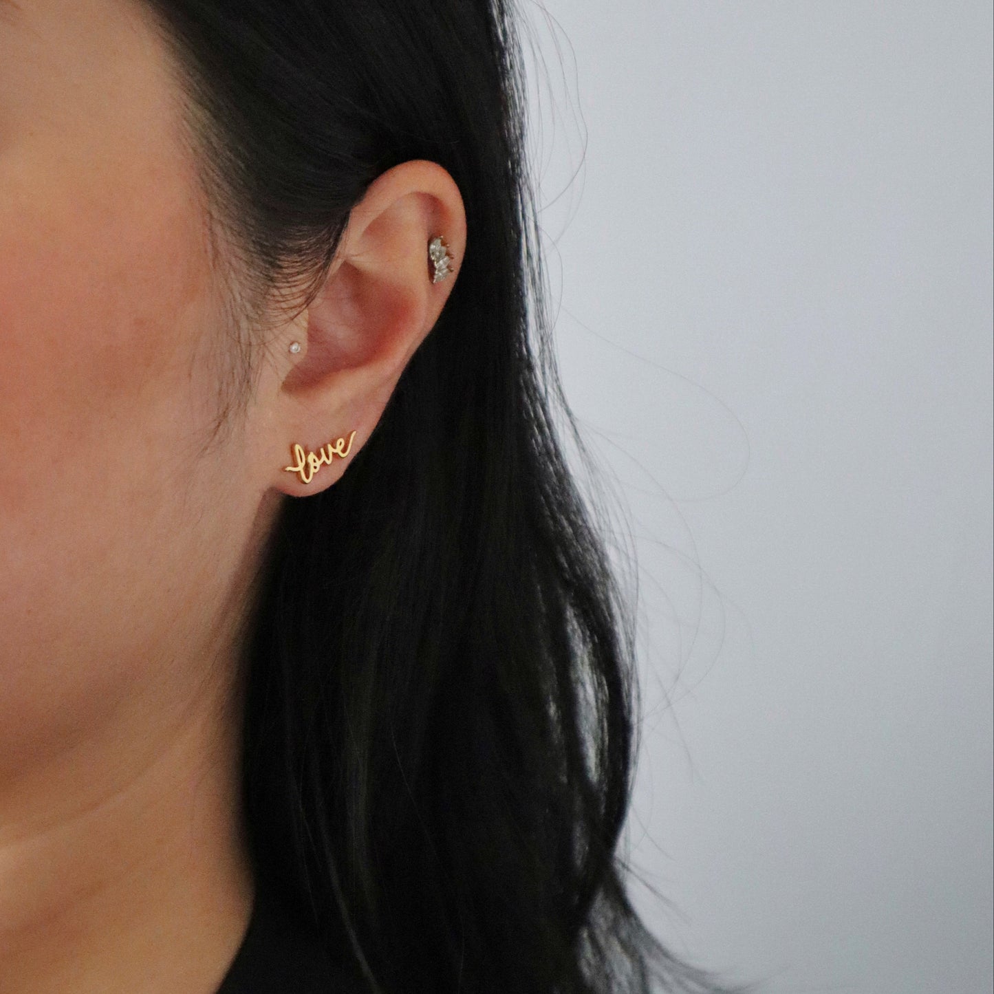 Dainty Love Stud Earrings