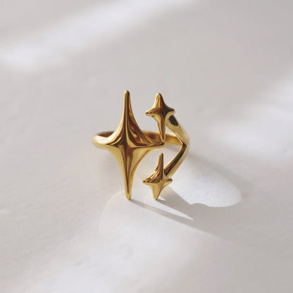 Golden Stars Ring | Adjustable Ring