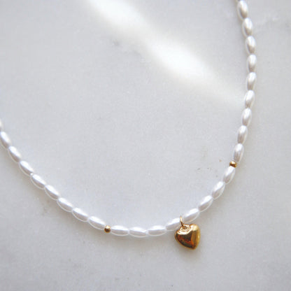 Annie Choker | Pearl Necklace - JESSA JEWELRY | GOLD JEWELRY; dainty, affordable gold everyday jewelry. Tarnish free, water-resistant, hypoallergenic. Jewelry for everyday wear