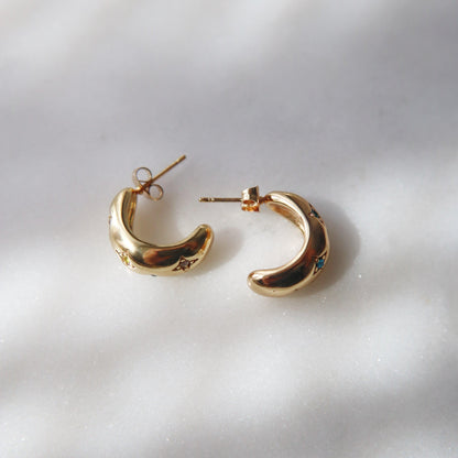 Daphne Star Hoops - JESSA JEWELRY | GOLD JEWELRY; dainty, affordable gold everyday jewelry. Tarnish free, water-resistant, hypoallergenic. Jewelry for everyday wear