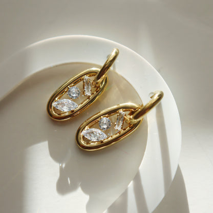 Florence Oval Drop Hoops