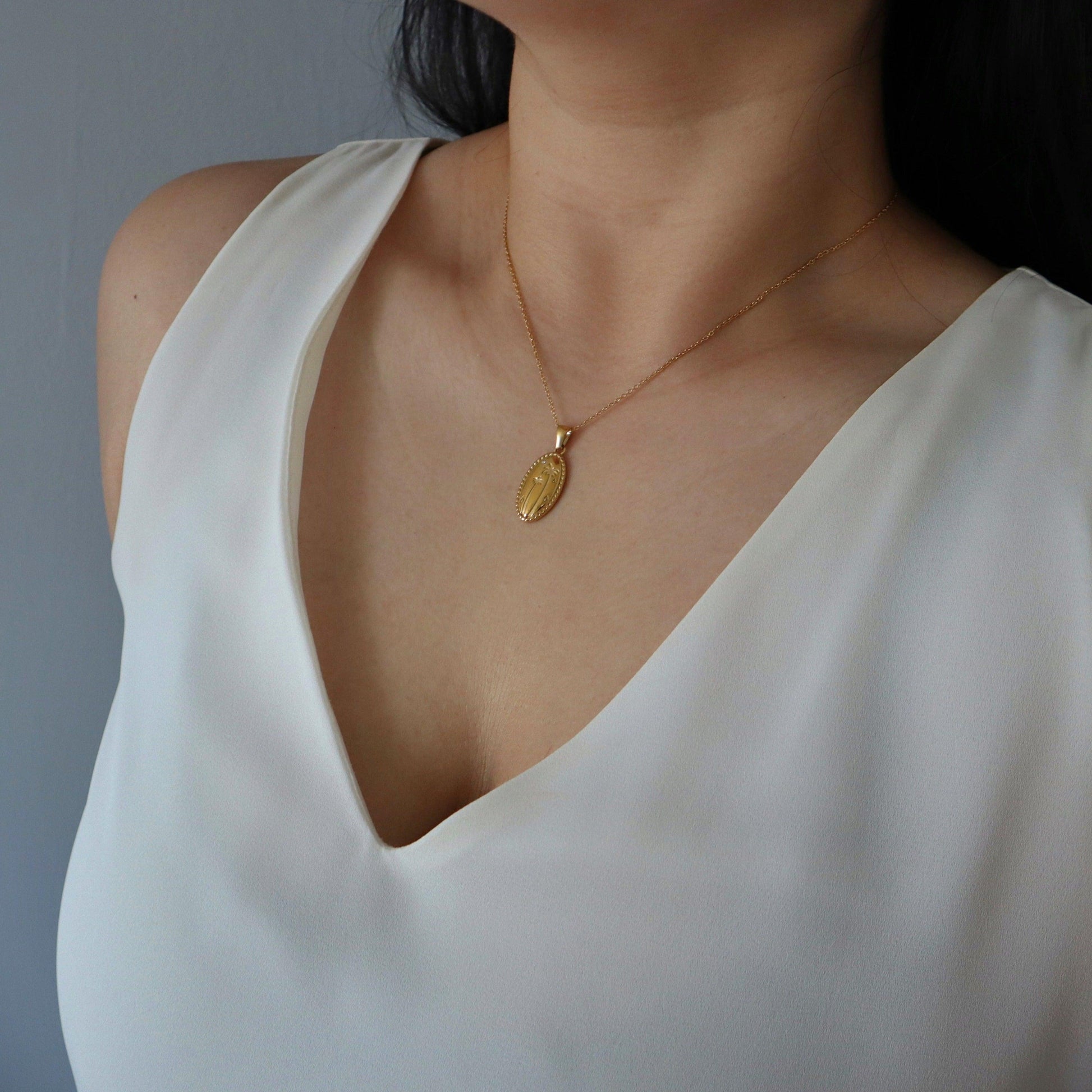 Palmetto Necklace - JESSA JEWELRY | GOLD JEWELRY; dainty, affordable gold everyday jewelry. Tarnish free, water-resistant, hypoallergenic. Jewelry for everyday wear