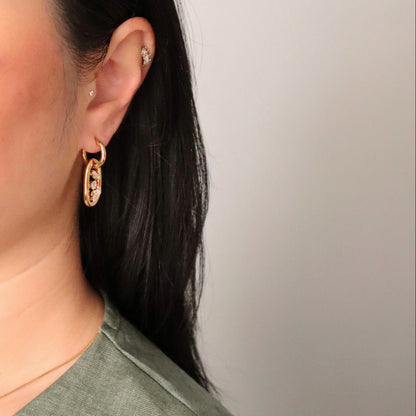 Florence Oval Drop Hoops