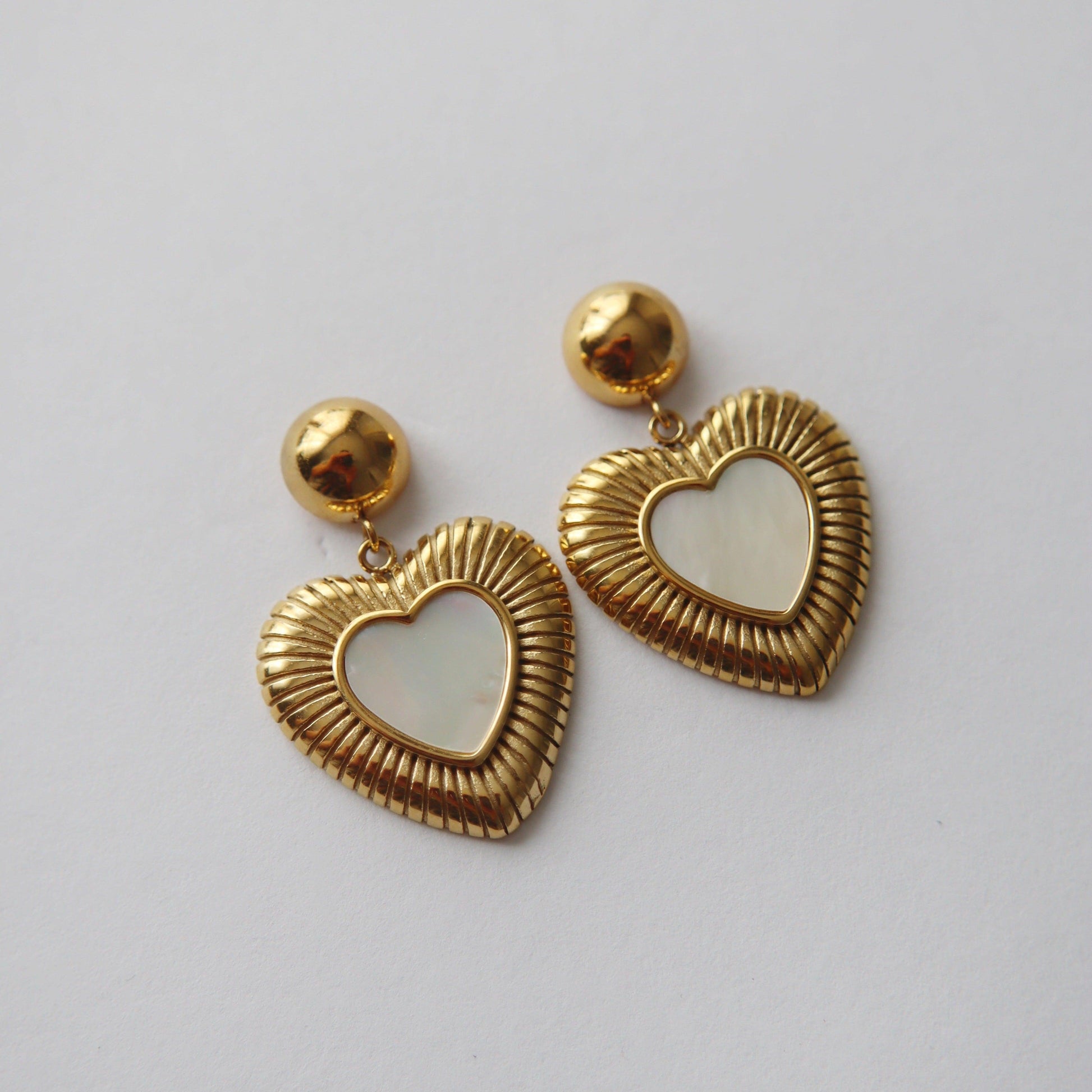 Tessa Heart Earrings - JESSA JEWELRY | GOLD JEWELRY; dainty, affordable gold everyday jewelry. Tarnish free, water-resistant, hypoallergenic. Jewelry for everyday wear