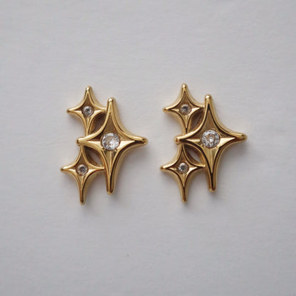 Tri-Starlet Stud Earrings