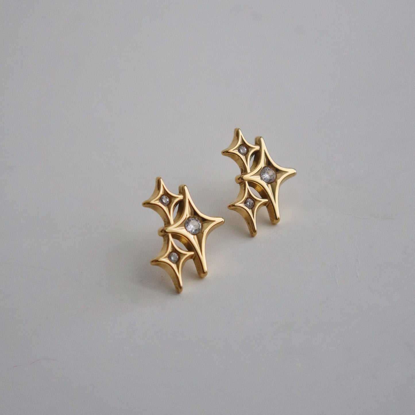 Tri-Starlet Stud Earrings