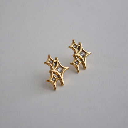 Tri-Starlet Stud Earrings