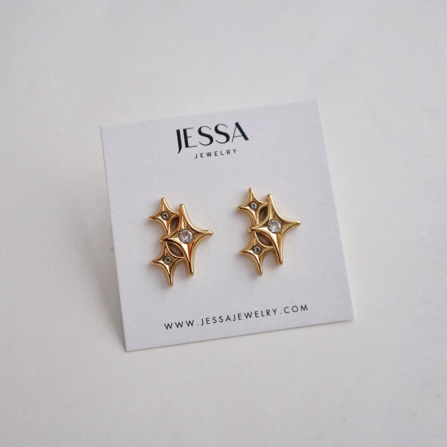 Tri-Starlet Stud Earrings