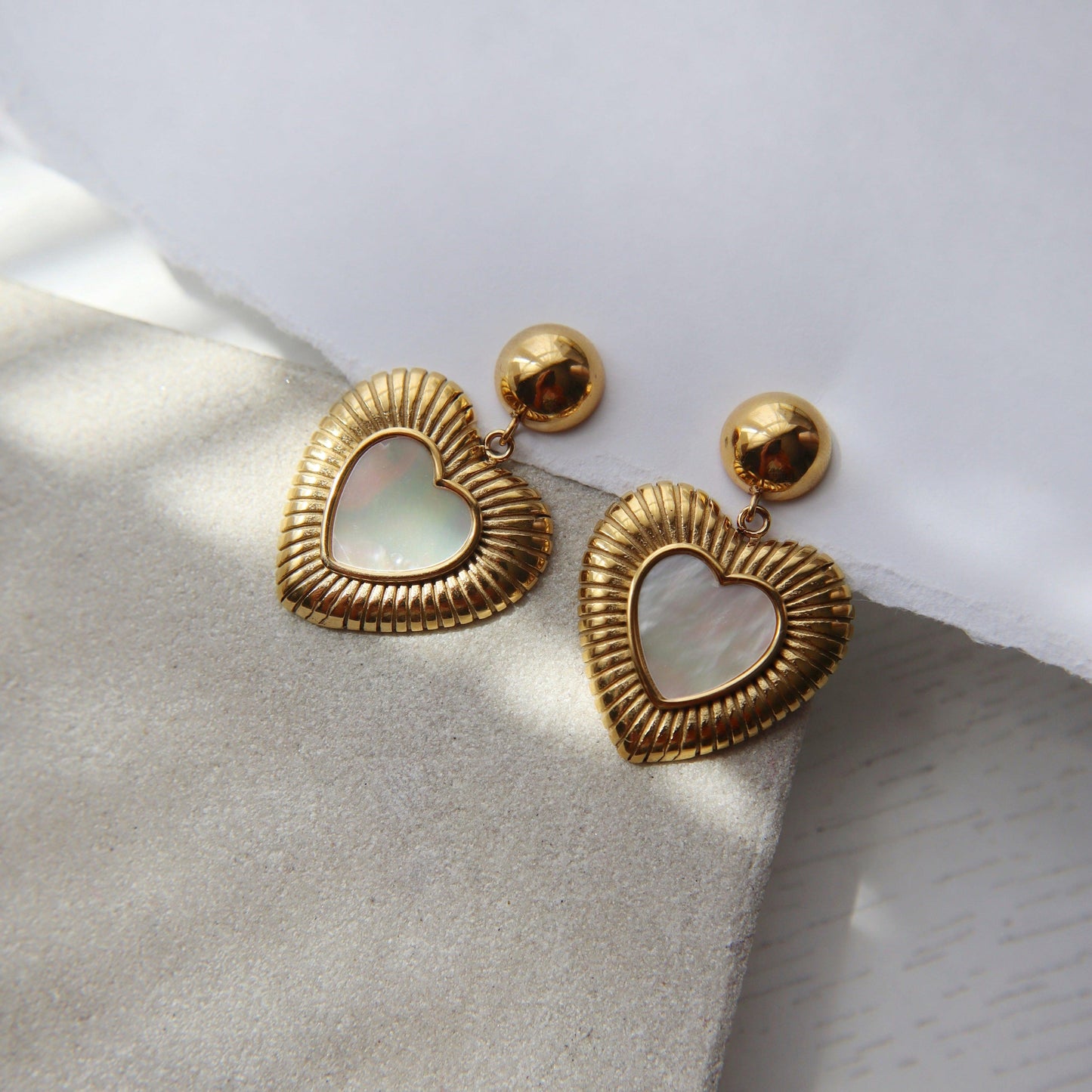 Tessa Heart Earrings - JESSA JEWELRY | GOLD JEWELRY; dainty, affordable gold everyday jewelry. Tarnish free, water-resistant, hypoallergenic. Jewelry for everyday wear