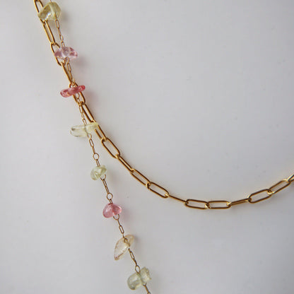 Holly Double Chain Necklace | Beaded & Paperclip Chain