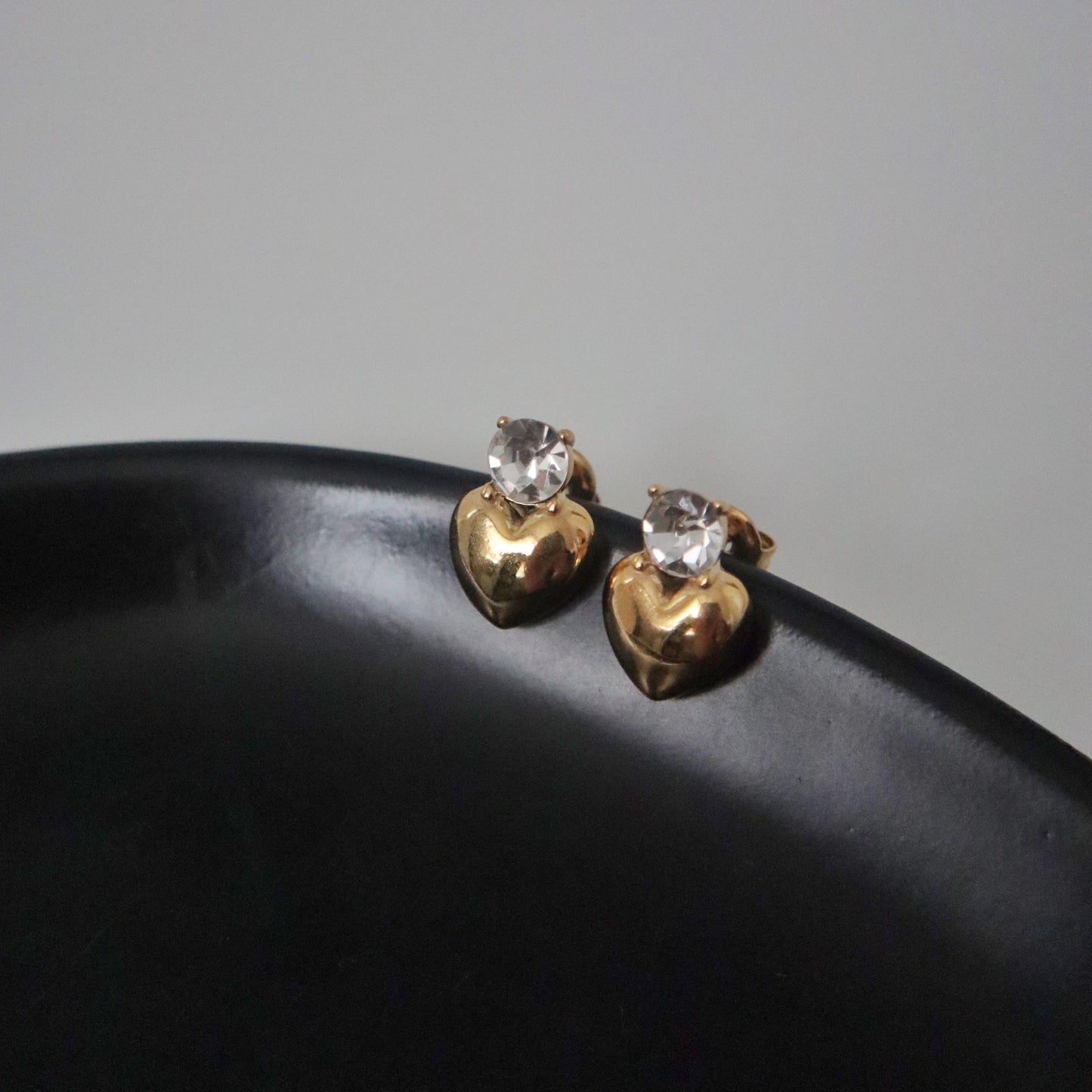 Cora Heart Studs | CZ Heart Earrings - JESSA JEWELRY | GOLD JEWELRY; dainty, affordable gold everyday jewelry. Tarnish free, water-resistant, hypoallergenic. Jewelry for everyday wear