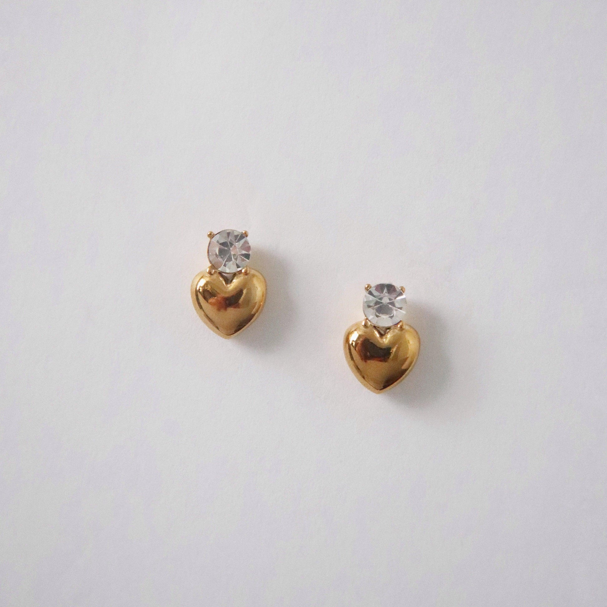 Cora Heart Studs | CZ Heart Earrings - JESSA JEWELRY | GOLD JEWELRY; dainty, affordable gold everyday jewelry. Tarnish free, water-resistant, hypoallergenic. Jewelry for everyday wear