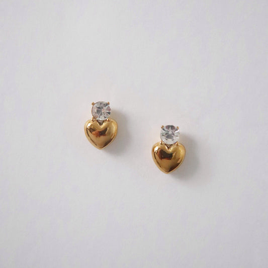 Cora Heart Studs | CZ Heart Earrings