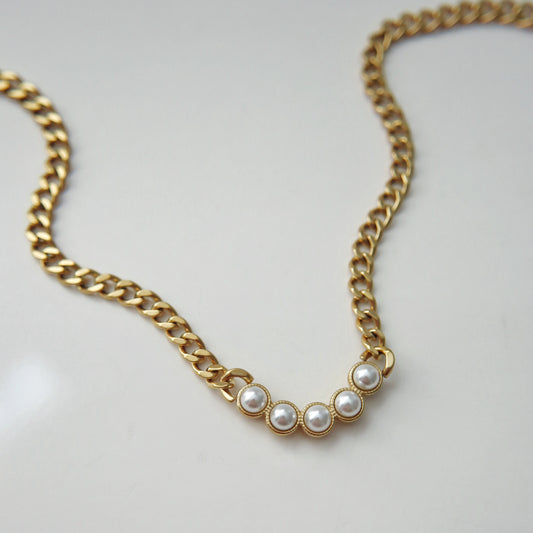 Delphine Pearl Necklace | Cuban Necklace