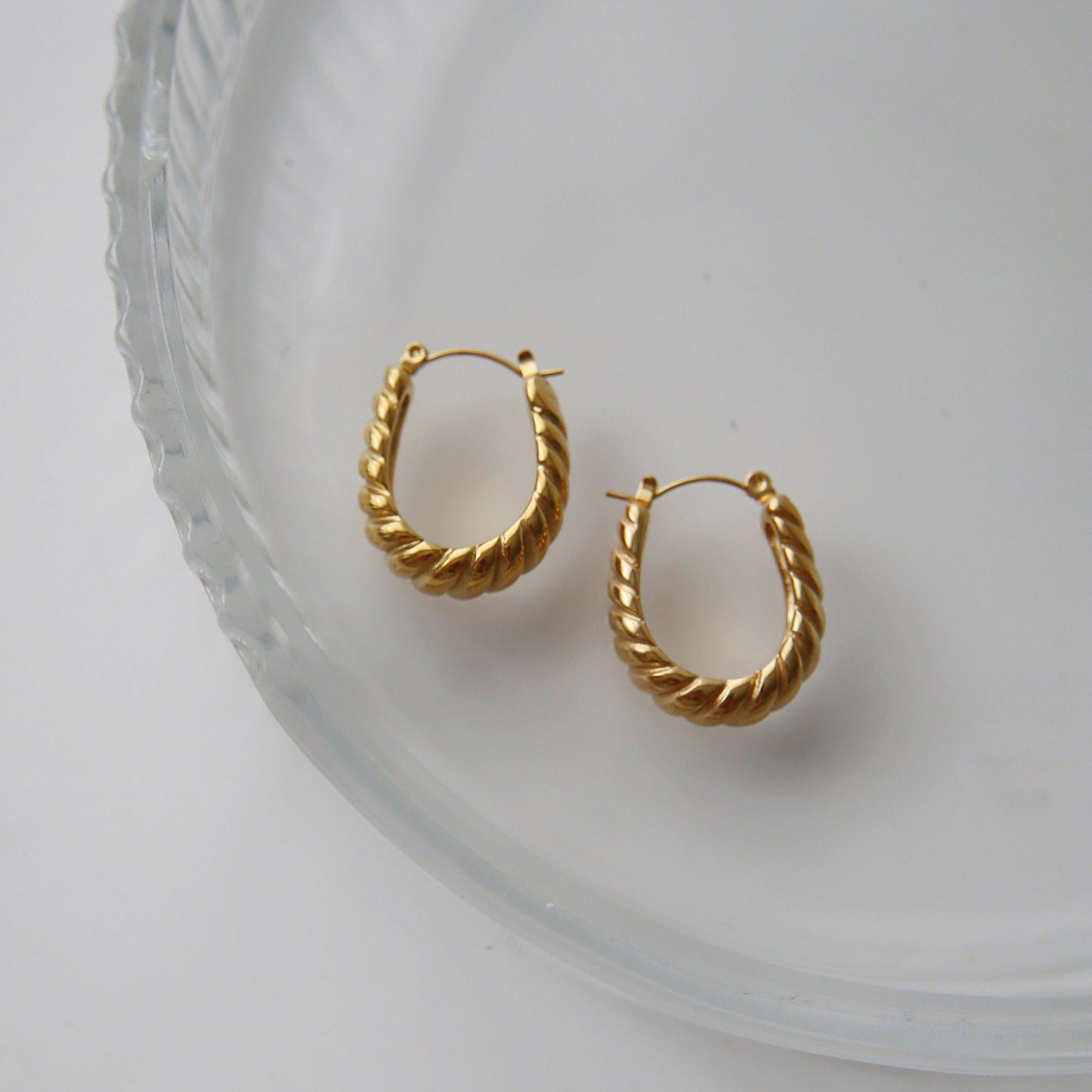 Maxine Hoops | Chunky Gold Hoops - JESSA JEWELRY | GOLD JEWELRY; dainty, affordable gold everyday jewelry. Tarnish free, water-resistant, hypoallergenic. Jewelry for everyday wear