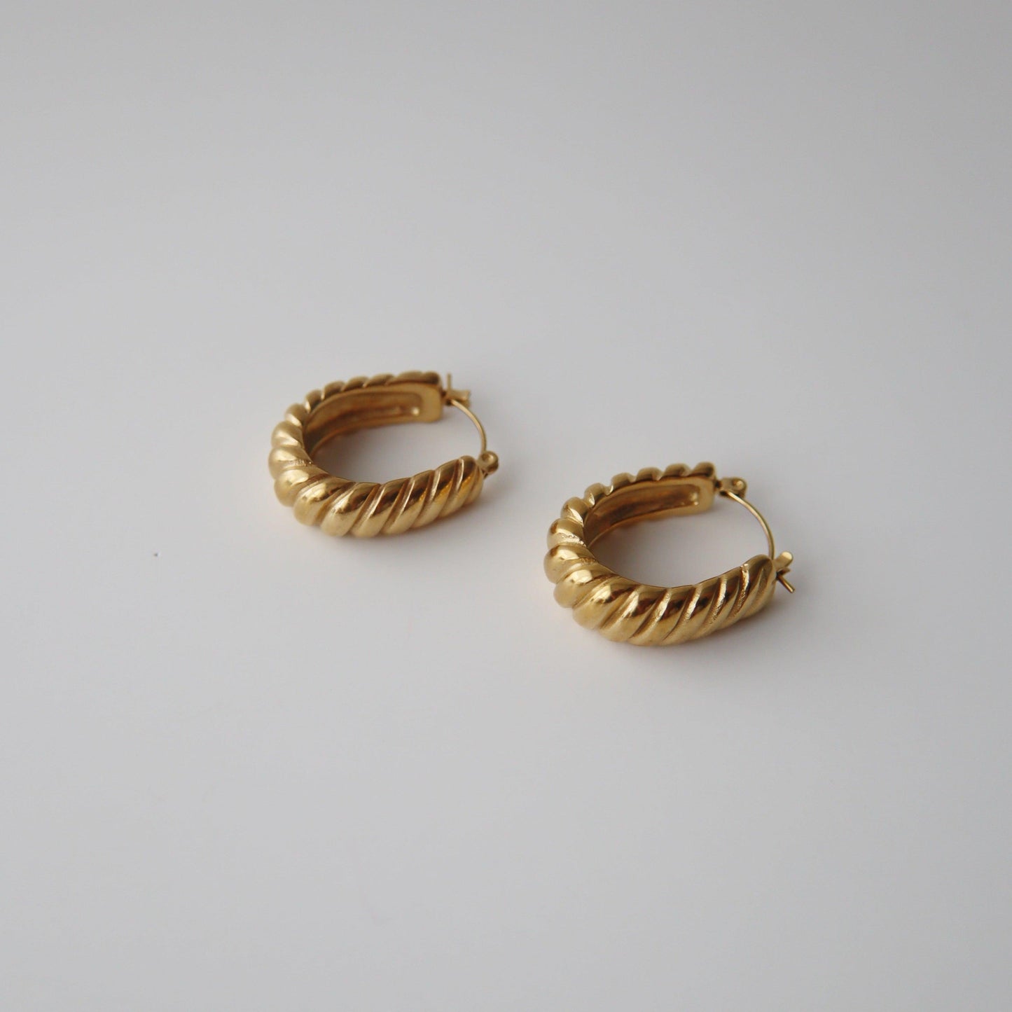 Maxine Hoops | Chunky Gold Hoops - JESSA JEWELRY | GOLD JEWELRY; dainty, affordable gold everyday jewelry. Tarnish free, water-resistant, hypoallergenic. Jewelry for everyday wear