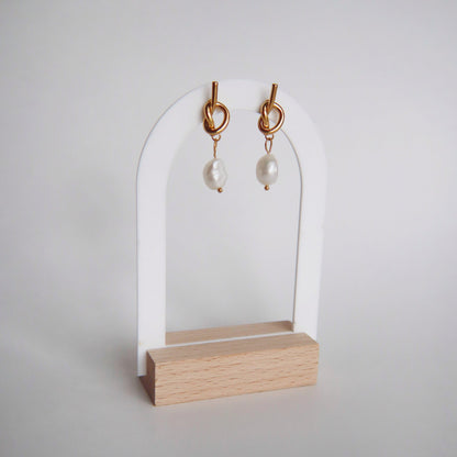 Knotted Pearl Drop Earrings