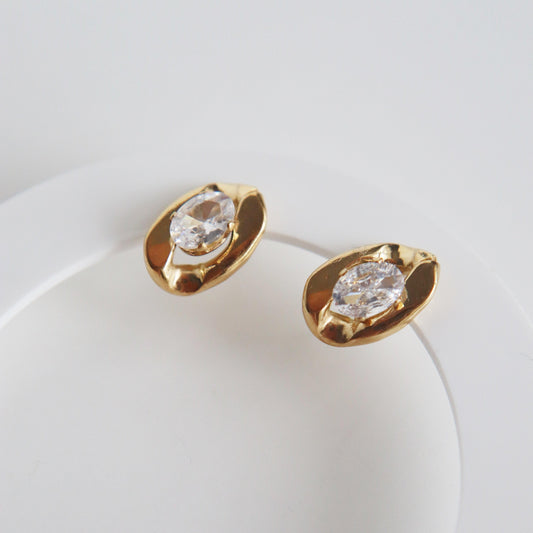 Mallory Studs - JESSA JEWELRY | GOLD JEWELRY; dainty, affordable gold everyday jewelry. Tarnish free, water-resistant, hypoallergenic. Jewelry for everyday wear