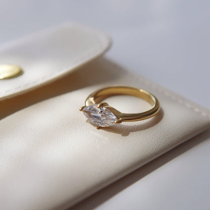 Bridgette Marquise Ring - JESSA JEWELRY | GOLD JEWELRY; dainty, affordable gold everyday jewelry. Tarnish free, water-resistant, hypoallergenic. Jewelry for everyday wear