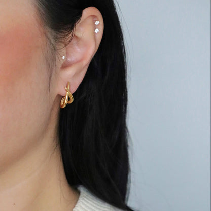 Minimalist Crossover Earrings | Everyday Gold Earrings