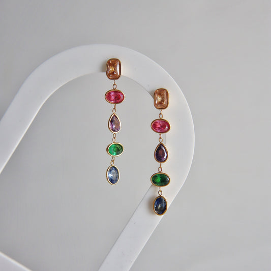 Leilani Dangle Earrings | Multicolor Zircon Earrings