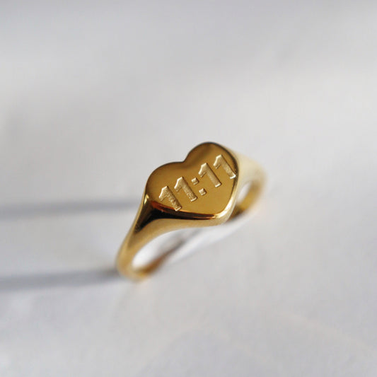 11:11 Heart Ring - JESSA JEWELRY | GOLD JEWELRY; dainty, affordable gold everyday jewelry. Tarnish free, water-resistant, hypoallergenic. Jewelry for everyday wear