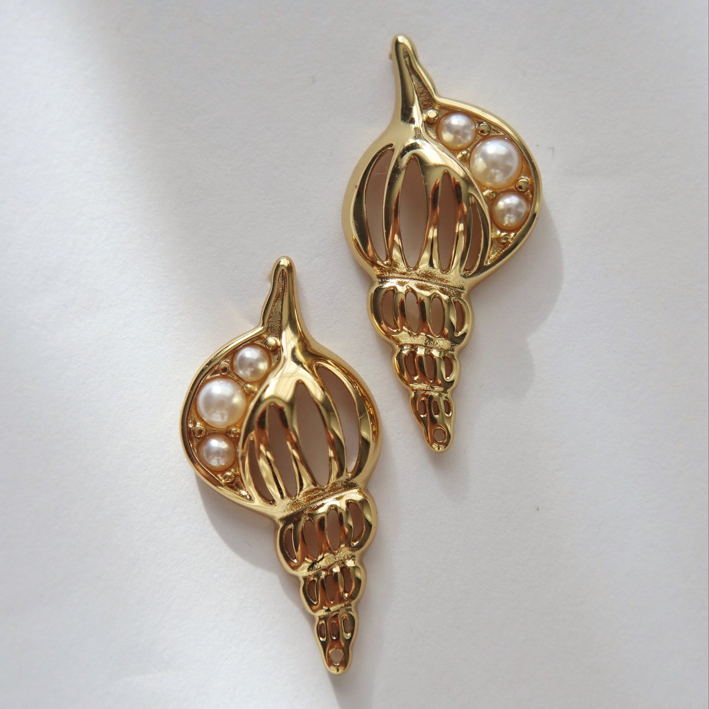 Pearl Conch Shell Earrings