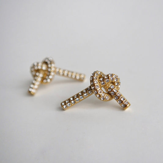 CZ Pave Knotted Earrings