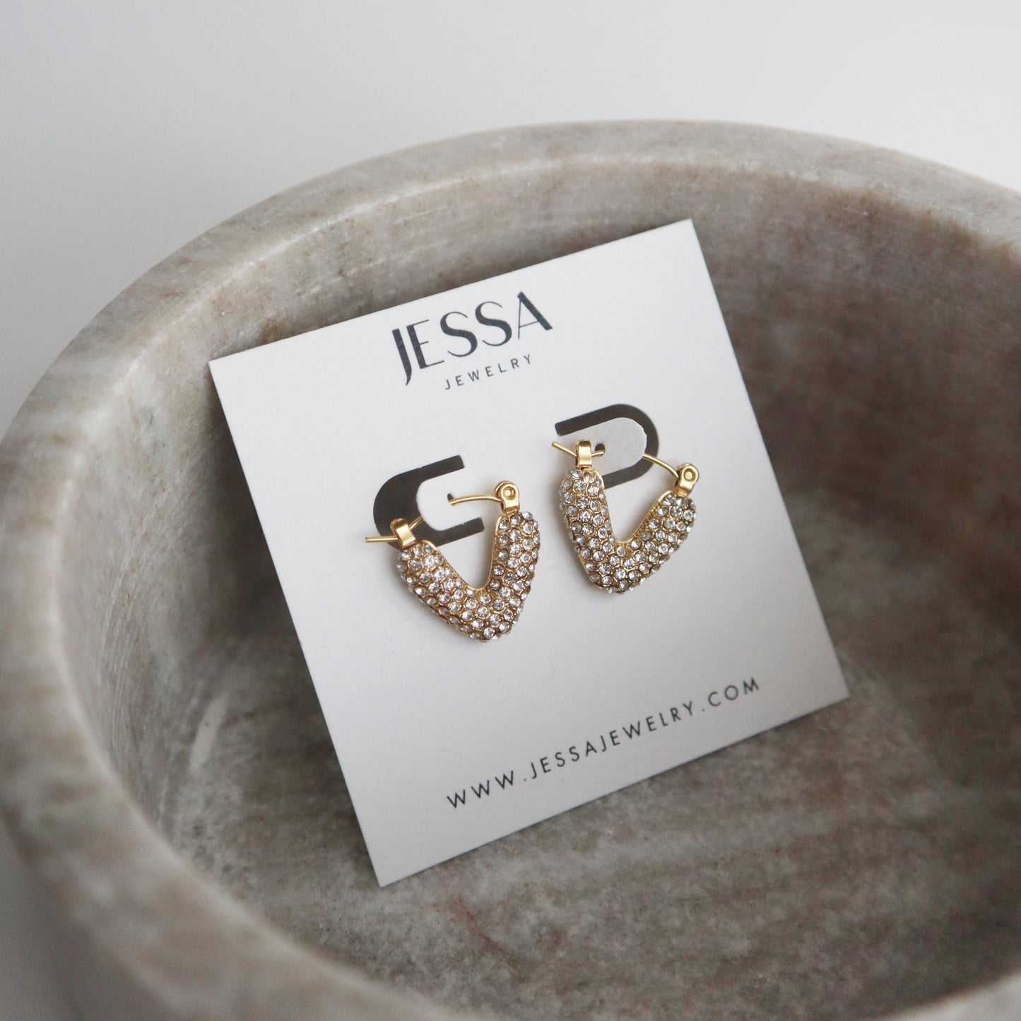 Alana Hoops | V-Shaped Pave Hoops