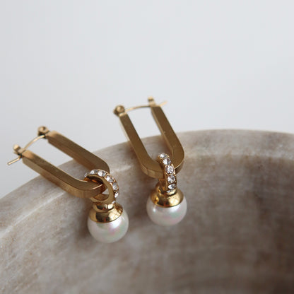 Liliana Hoops | Pearl Drop Hoops