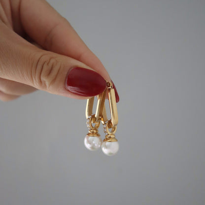 Liliana Hoops | Pearl Drop Hoops