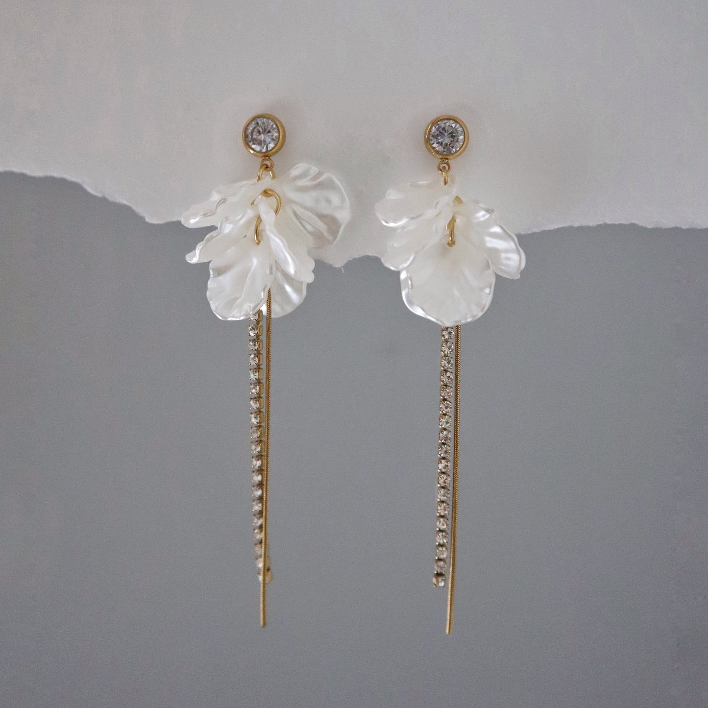 CZ Blossom Drop Earrings | Lightweight Statement Earrings