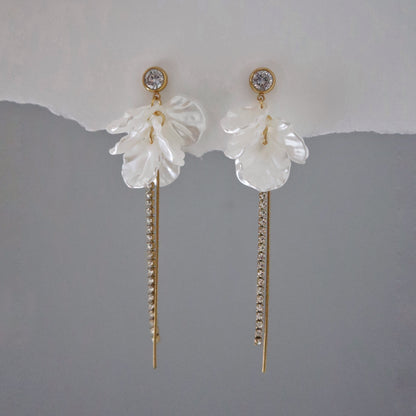 CZ Blossom Drop Earrings | Lightweight Statement Earrings
