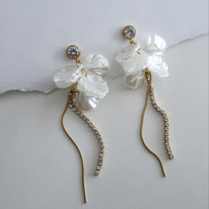 CZ Blossom Drop Earrings | Lightweight Statement Earrings