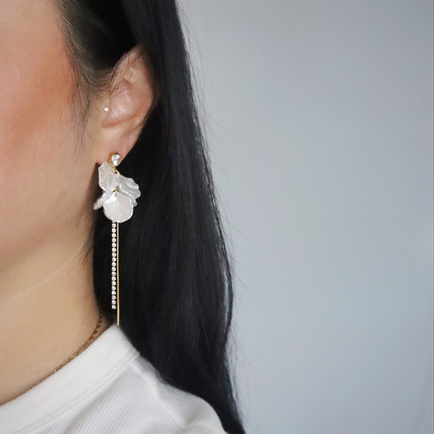 CZ Blossom Drop Earrings | Lightweight Statement Earrings