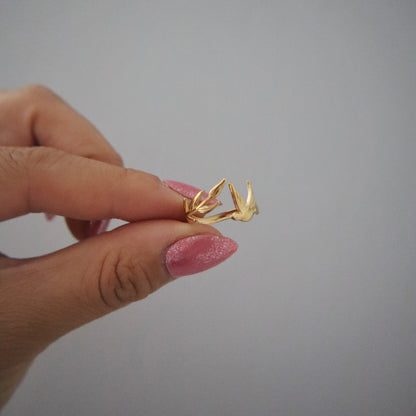 Leaf Dove Ring | Adjustable Dainty Ring