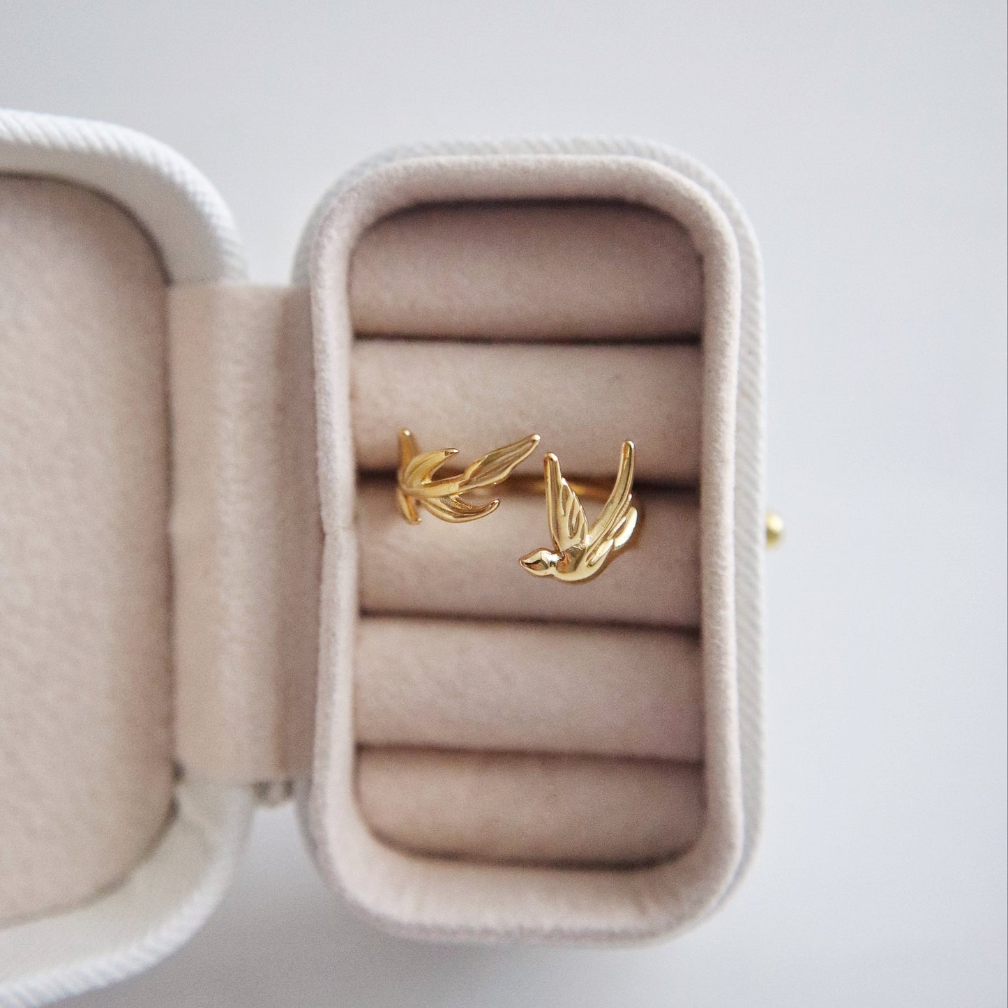 Leaf Dove Ring | Adjustable Dainty Ring