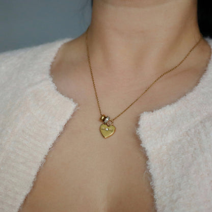Mom Heart Charm Necklace
