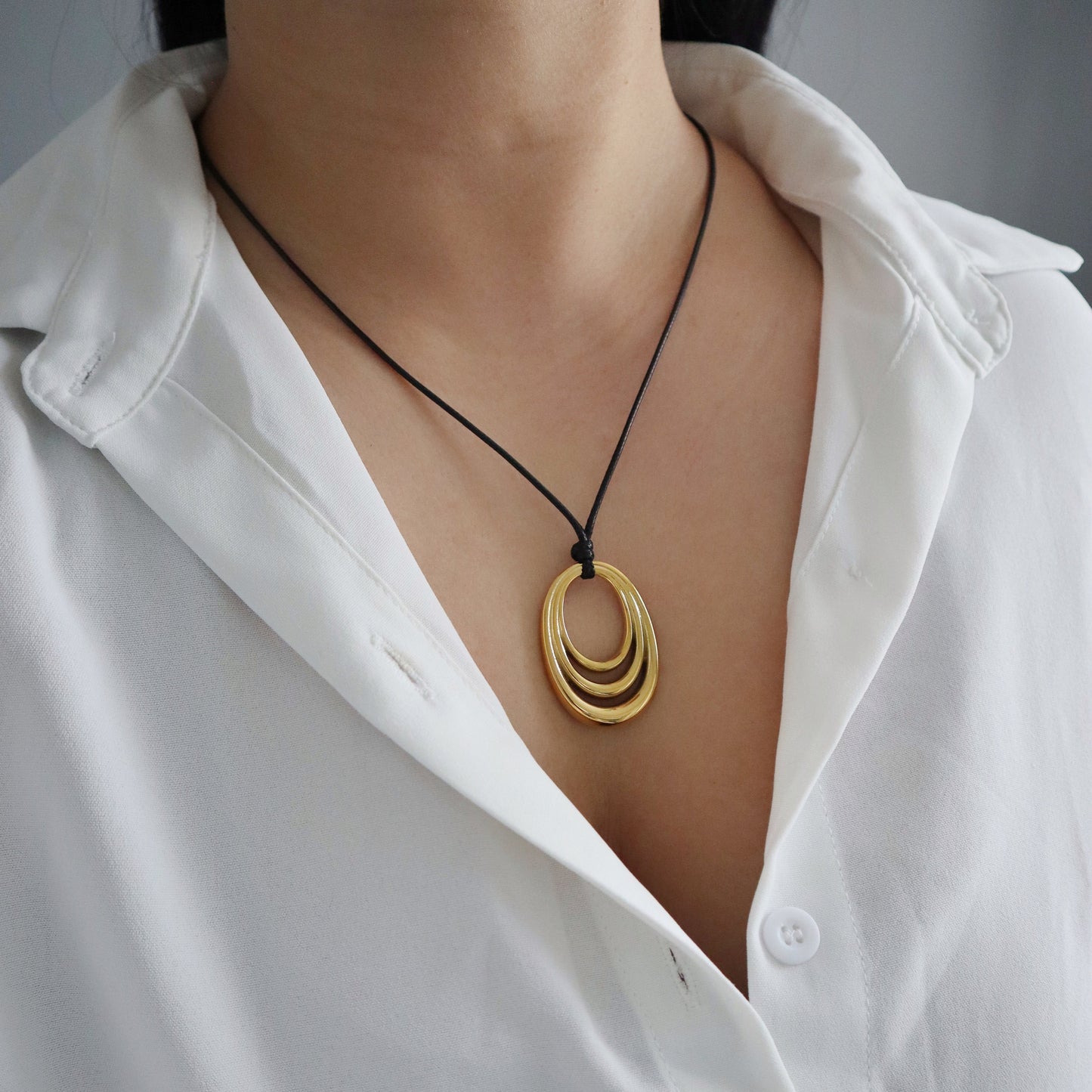 Eclipse Cord Necklace | Adjustable Cord Necklace
