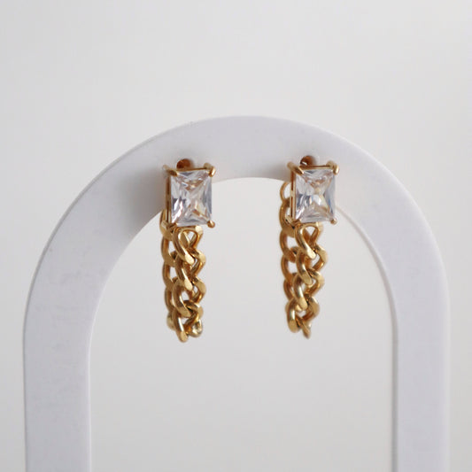 Nova CZ Chain Drop Earrings