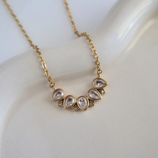 Emmy Teardrop Bar Necklace