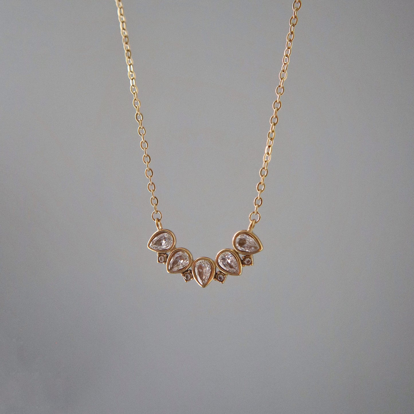 Emmy Teardrop Bar Necklace