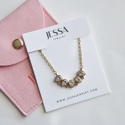 Emmy Teardrop Bar Necklace