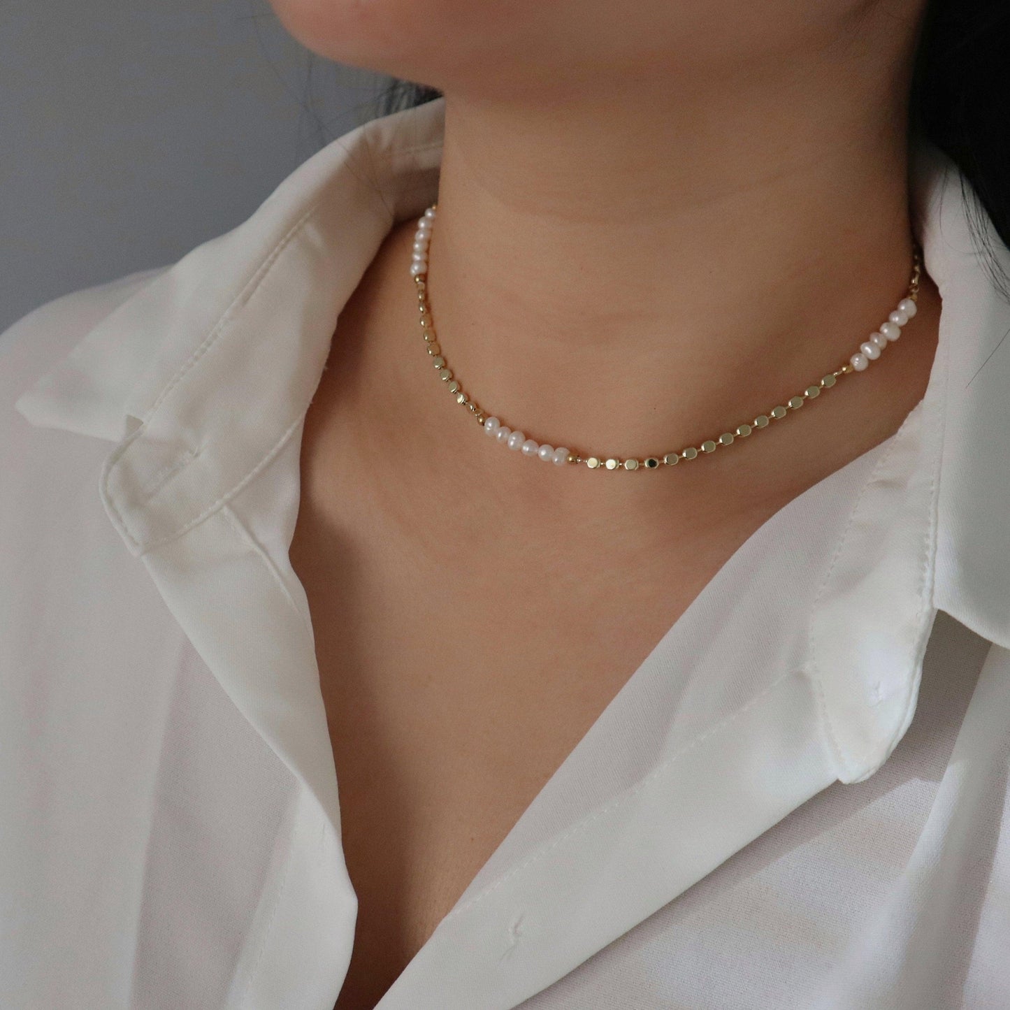 Adeline Pearl Choker Necklace