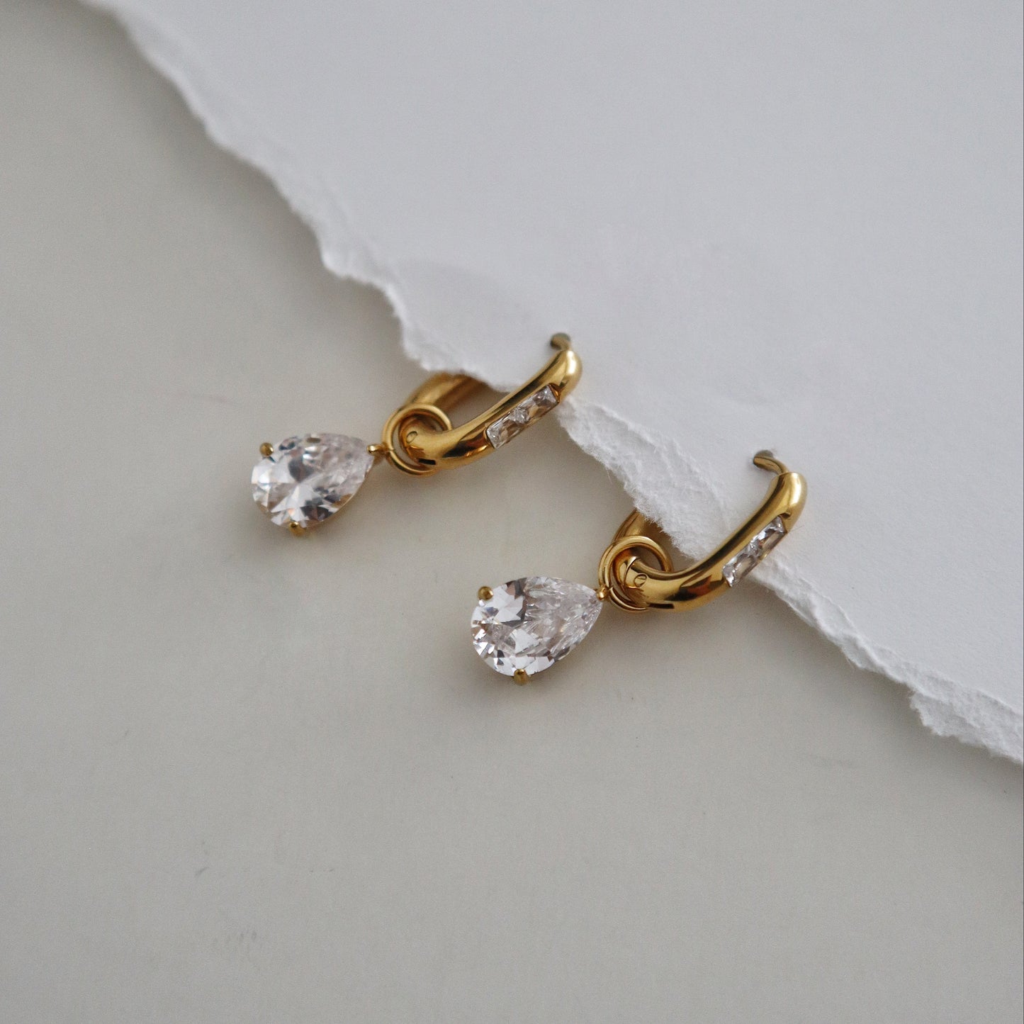 Ellie Teardrop Hoops | Elegant Drop Earrings