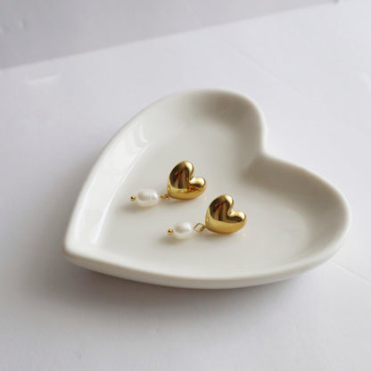 Valentina Earrings | Pearl Drop Heart Earrings