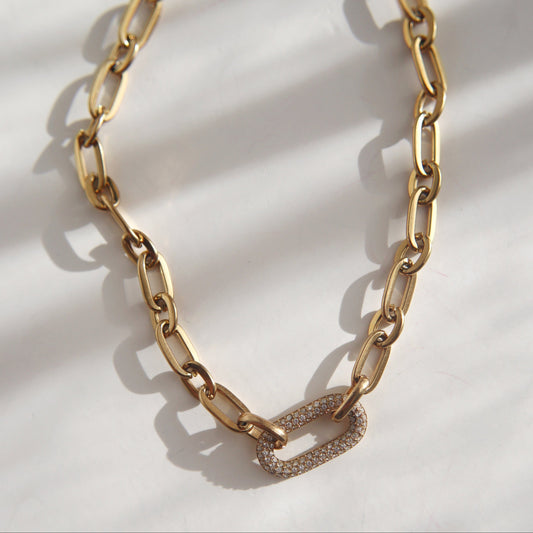 Pave Link Chunky Chain | Statement Necklace